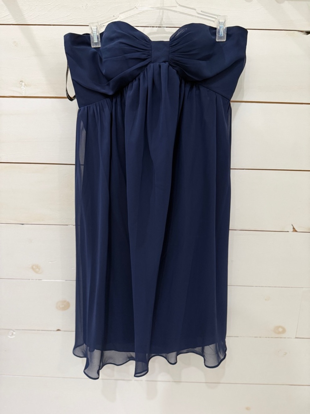 Alfred Angelo Navy Formal Dress with Pleated Bodice